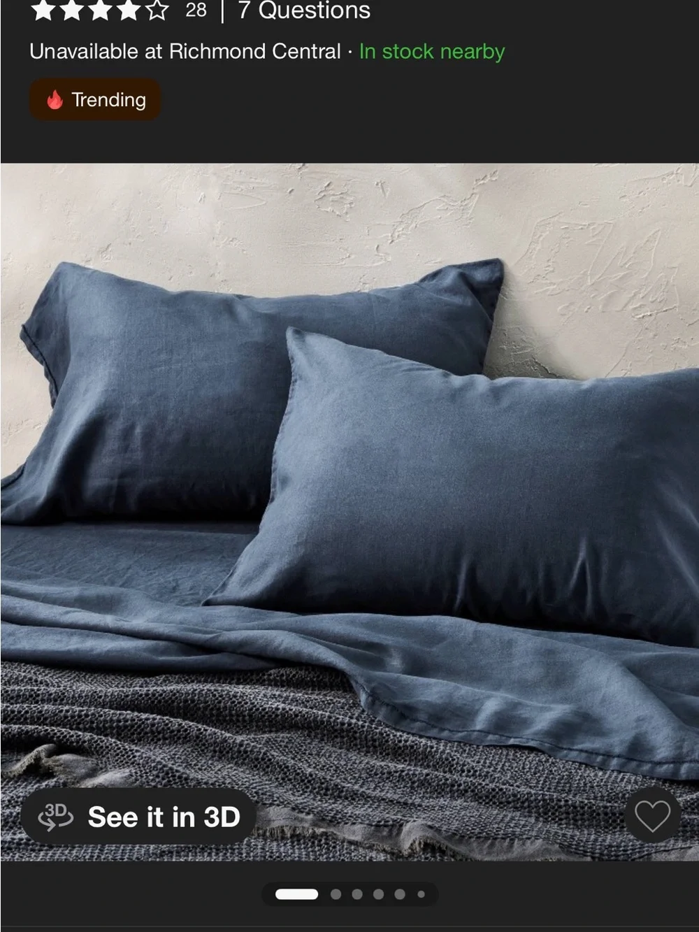 Casaluna Linen Pillowcase Set - Navy Blue